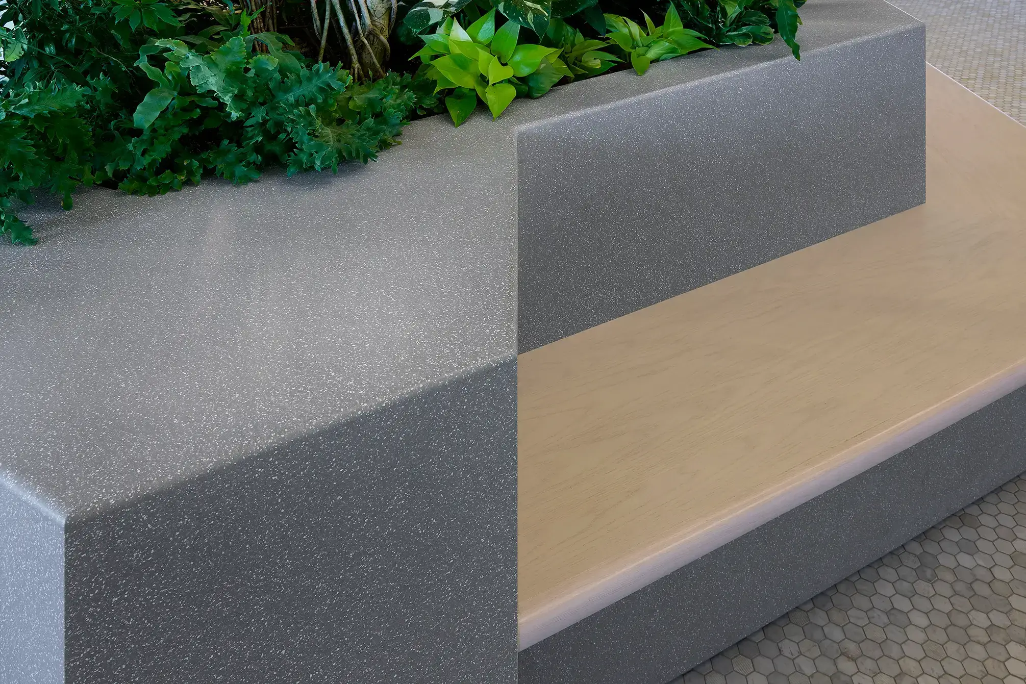 ベンチのアップの画像